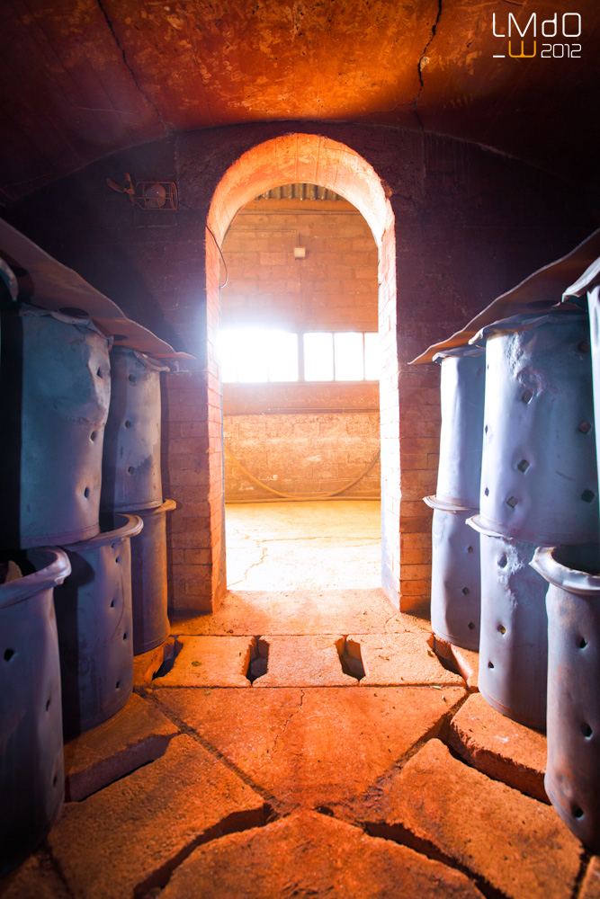 Intérieur du calcinateur du moulin à Couleurs d'Ecordal